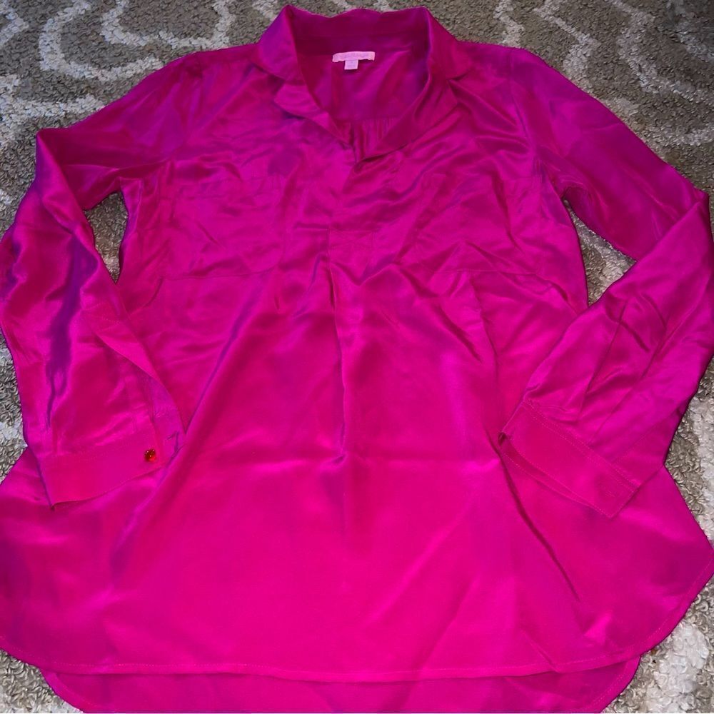 Lilly Pulitzer silk pink shirt